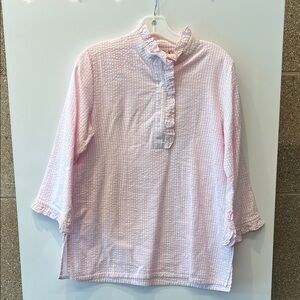 Rungolee Jacqueline Blouse in Pink Seersucker